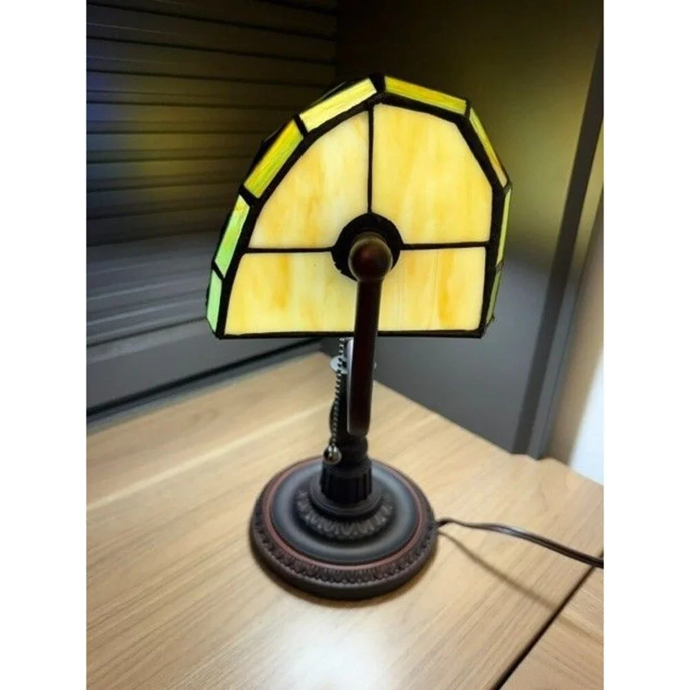 Tiffany Dragonfly Lamp Side Lamp  Colorful Glass and Metal Base NEW IN BOX